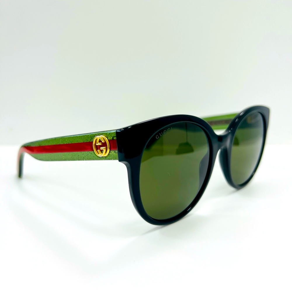Gucci GG0035S 002 Green Red Stripe Sunglasses